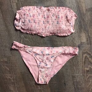 Pink floral bikini/bathing suit